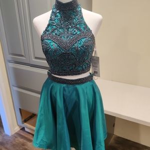 NWT Sherri Hill two piece beaded Jade